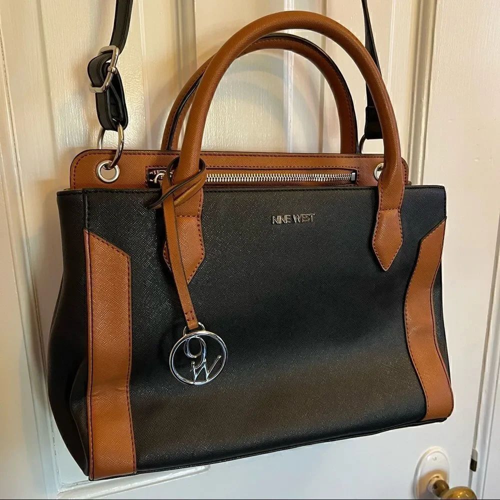 Nine West black with brown trim bag